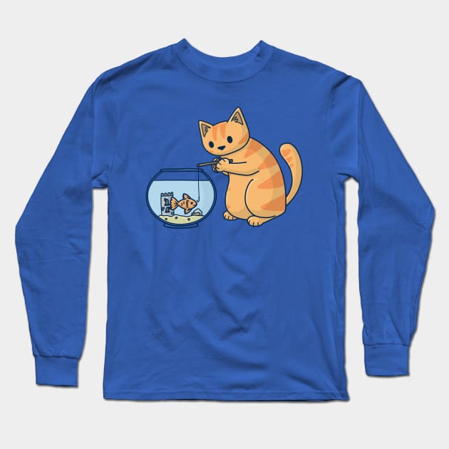 Gone Fishing Long Sleeve T-Shirt by Doodlecats 